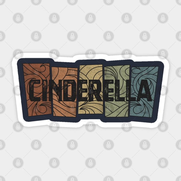 Cinderella Retro Pattern Sticker by besomethingelse